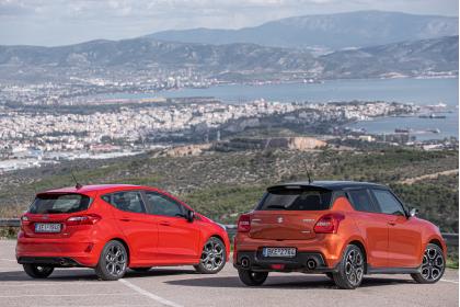 Suzuki Swift Sport Hybrid 129Ps vs Ford Fiesta ST-Line mHEV 155Ps